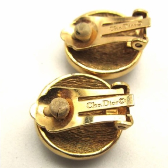 Vintage Gold tone Christian Dior crystal earrings - Picture 4 of 4